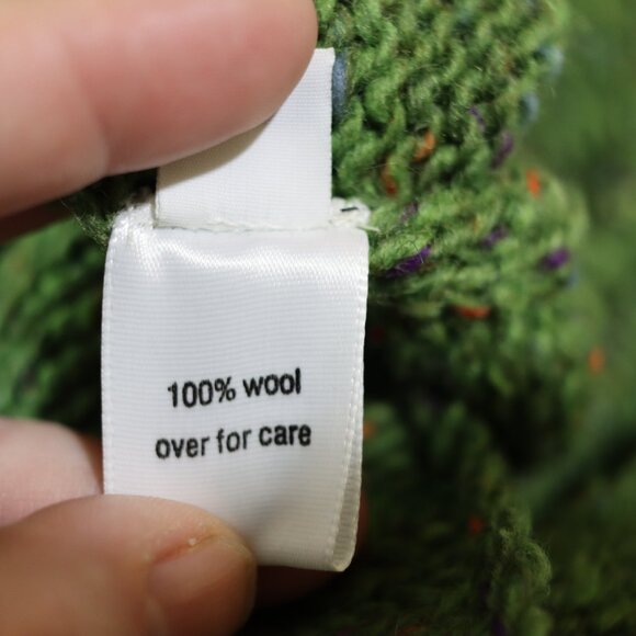 Su-Zen Vintage Green Wool Cable-Knit Cardigan Sweater Fairycore USA Size 2 - Picture 15 of 15